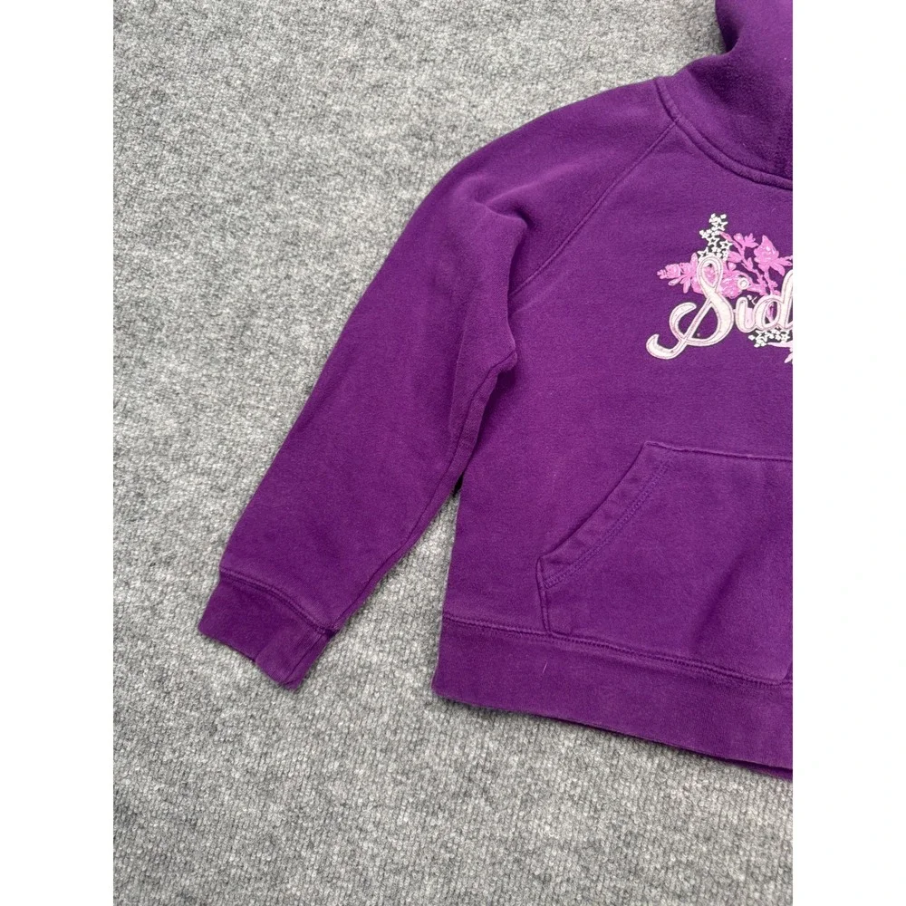 Sideout Girls Purple‎ Floral Graphic Pullover Hoodie Sweatshirt Kids Large 12/14